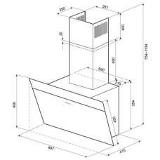 Каминная вытяжка Krona KRISTEN S 900 white/inox