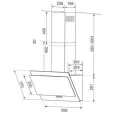 Каминная вытяжка Shindo Vela 60 B/BG