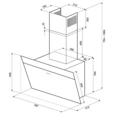 Каминная вытяжка Krona KRISTEN S 600 black/inox