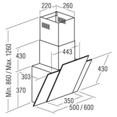 Каминная вытяжка CATA Podium 600 ABK